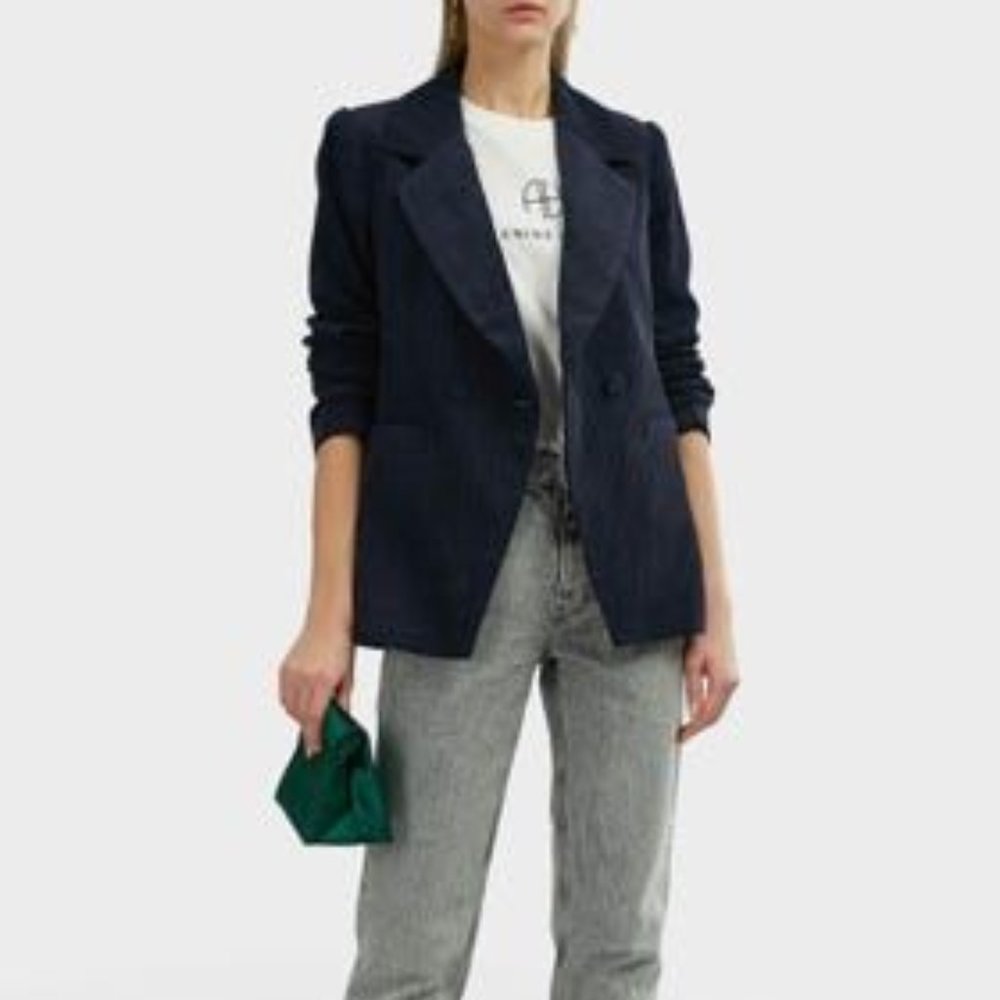 Anine Bing Grace Navy Corduroy Blazer